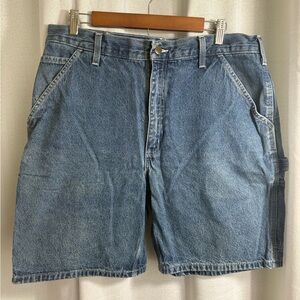 Carhartt Carpenter Jorts Dad Jean‎ Shorts Baggy Fit Medium Wash Blue B28 DST 447